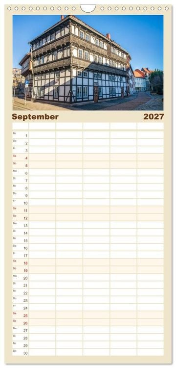 Produktbild: Familienplaner 2027 - Halberstadt Altstadtarchitektur unweit des Harzes mit 5 Spalten (Wandkalender, 21 x 45 cm) CALVENDO