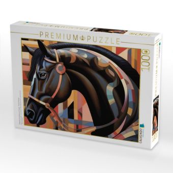 Produktbild: CALVENDO Puzzle Eleganter Dunkelbrauner Hengst - Pferde Portrait | 1000 Teile Lege-Gr&ouml;&szlig;e 64x48cm Foto-Puzzle f&uuml;r gl&uuml;ckliche Stunden
