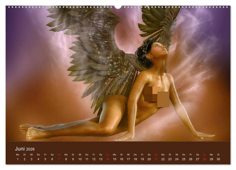 Produktbild: Engel der Verf&uuml;hrung - Mythologie als Akt (Wandkalender 2026 DIN A2 quer), CALVENDO Monatskalender