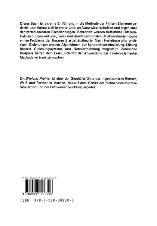 Produktbild: Numerische L&ouml;sung partieller Differentialgleichungen mit der Finite-Elemente-Methode