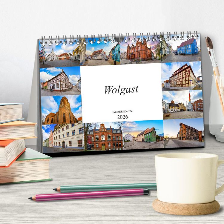 Produktbild: Wolgast Impressionen (Tischkalender 2026 DIN A5 quer), CALVENDO Monatskalender
