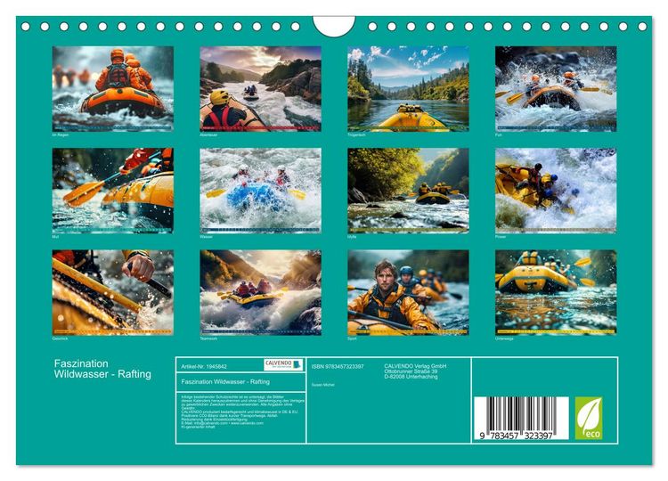 Produktbild: Faszination Wildwasser - Rafting (Wandkalender 2026 DIN A4 quer), CALVENDO Monatskalender
