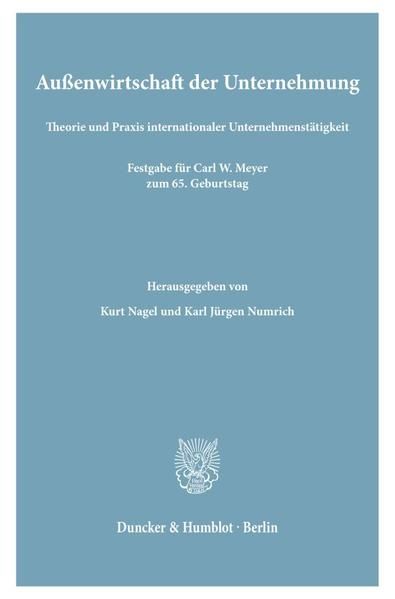 Produktbild: Au&szlig;enwirtschaft der Unternehmung.