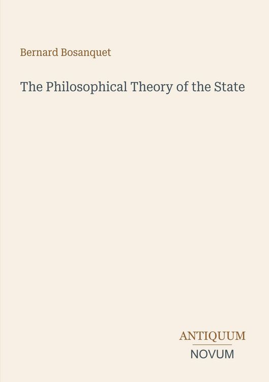 Produktbild: The Philosophical Theory of the State