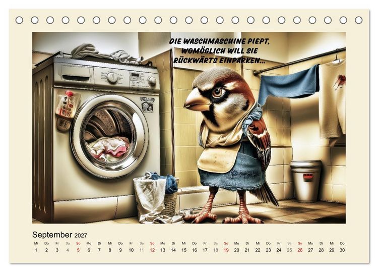 Produktbild: Kesse Spatzen (Tischkalender 2027 DIN A5 quer), CALVENDO Monatskalender
