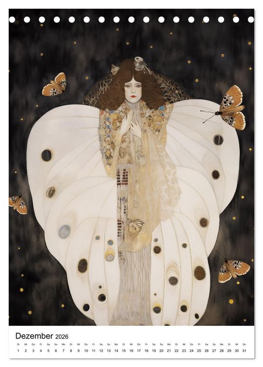 Produktbild: K&uuml;nstliche Impressionen. Ein Jahr in Klimts Natur. (Tischkalender 2026 DIN A5 hoch), CALVENDO Monatskalender