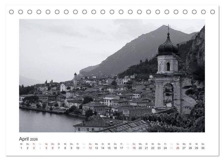 Produktbild: Limone sul Garda schwarzwei&szlig; (Tischkalender 2026 DIN A5 quer), CALVENDO Monatskalender