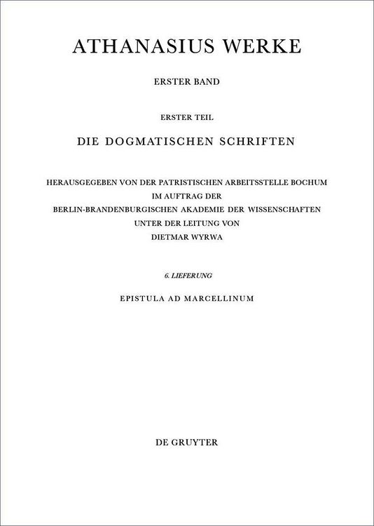 Produktbild: Werke, Lfg 6, Epistula ad Marcellinum