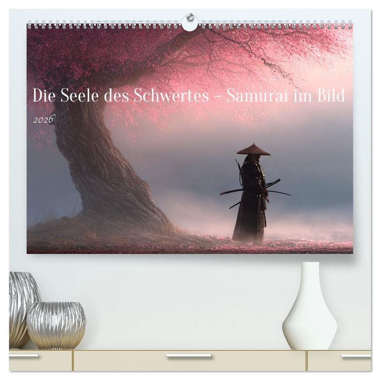 Produktbild: Die Seele des Schwertes &ndash; Samurai im Bild (hochwertiger Premium Wandkalender 2026 DIN A2 quer), Kunstdruck in Hochglanz