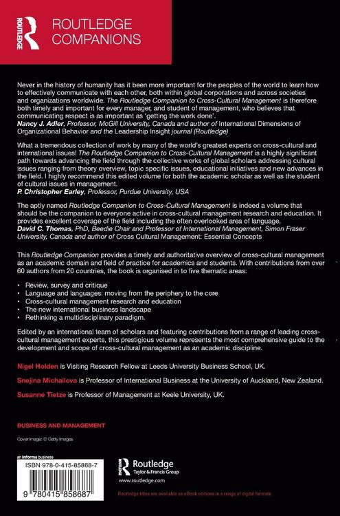 Produktbild: The Routledge Companion to Cross-Cultural Management