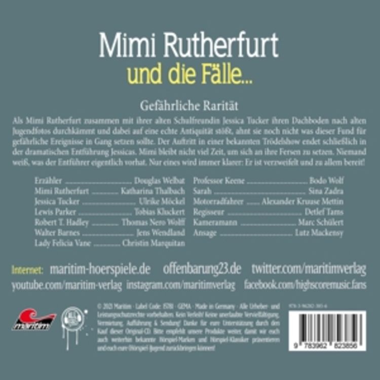 Produktbild: Mimi Rutherfurt - Gef&auml;hrliche Rarit&auml;t,1 Audio-CD