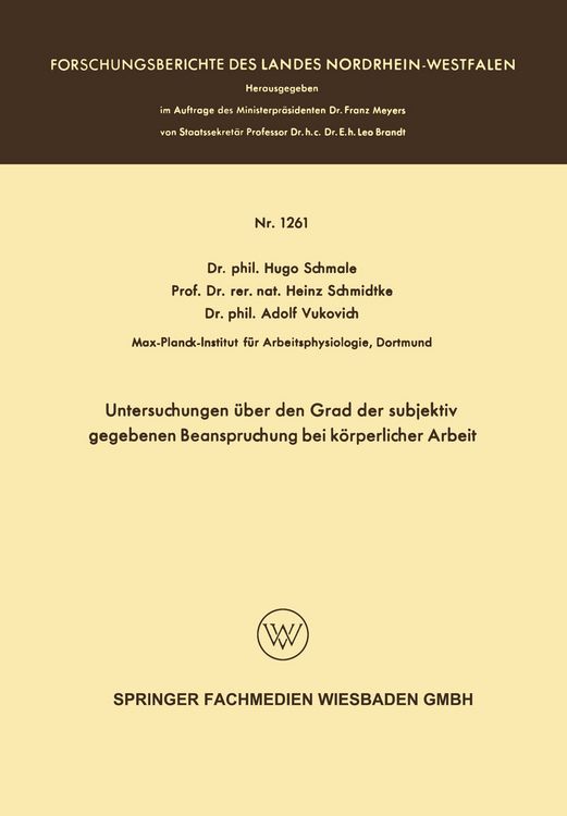 Produktbild: Untersuchungen &uuml;ber den Grad der subjektiv gegebenen Beanspruchung bei k&ouml;rperlicher Arbeit