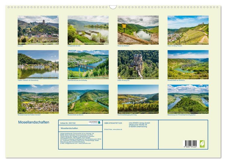 Produktbild: Mosellandschaften (Wandkalender 2026 DIN A2 quer), CALVENDO Monatskalender
