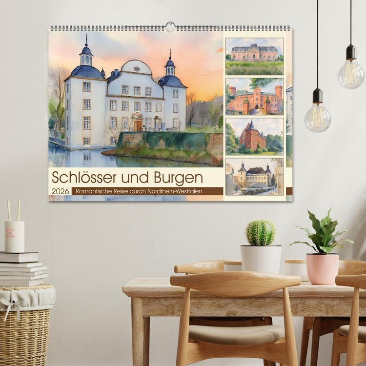 Produktbild: Schl&ouml;sser und Burgen - Romantische Reise durch Nordrhein-Westfalen (Wandkalender 2026 DIN A2 quer), CALVENDO Monatskalender
