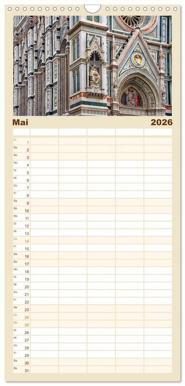 Produktbild: Familienplaner 2026 - Florenz - Impressionen mit 5 Spalten (Wandkalender, 21 x 45 cm) CALVENDO