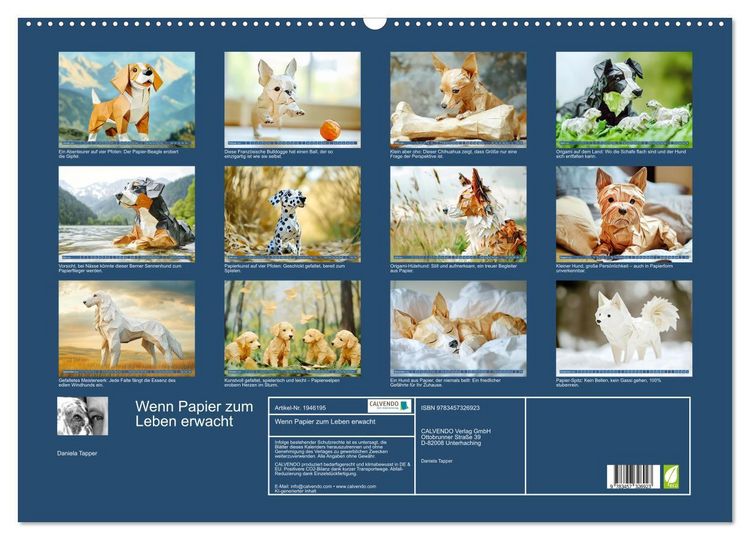 Produktbild: Wenn Papier zum Leben erwacht (Wandkalender 2026 DIN A2 quer), CALVENDO Monatskalender