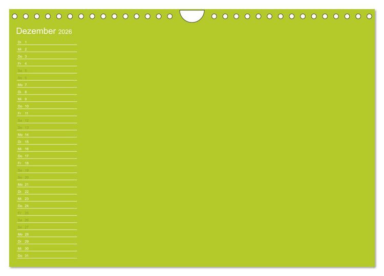 Produktbild: Bastel-Geburtstagskalender gr&uuml;n / Geburtstagskalender (Wandkalender 2026 DIN A4 quer), CALVENDO Monatskalender