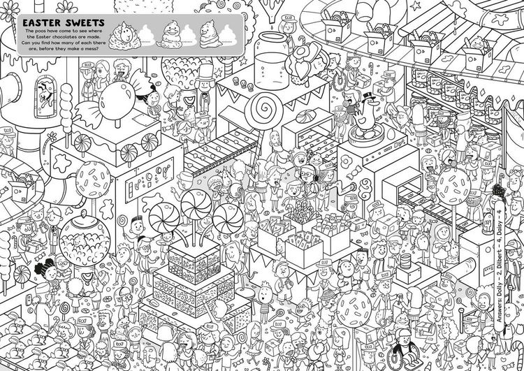 Produktbild: Where's the Easter Poo? Search and Find Colouring Book