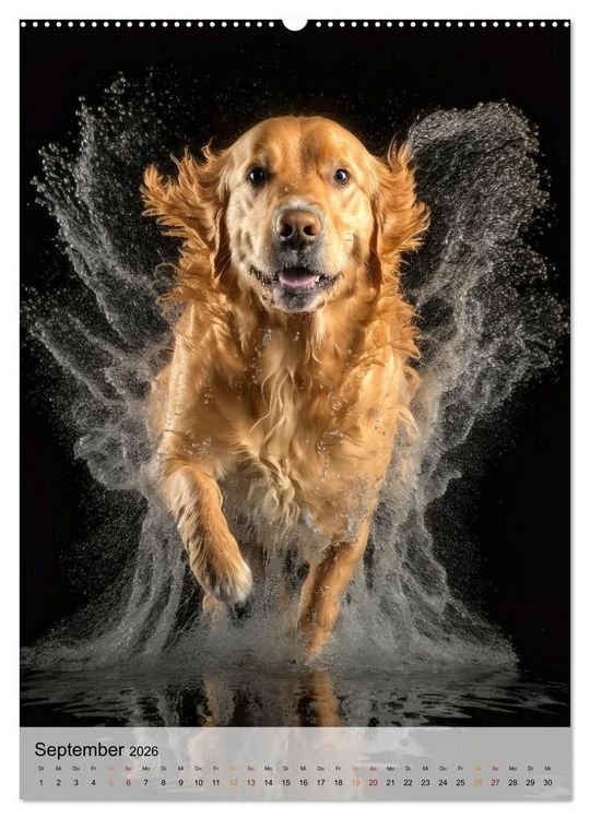 Produktbild: Golden Retriever - ein Hund f&uuml;r die Familie (Wandkalender 2026 DIN A2 hoch), CALVENDO Monatskalender