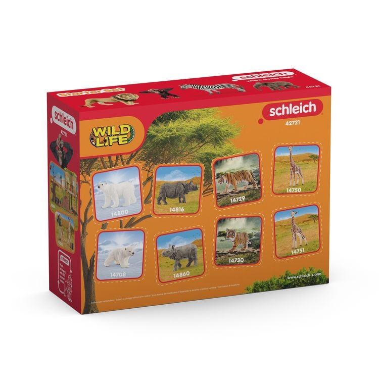 Produktbild: schleich&reg; 42721 Afrika Starter Set, (L&ouml;we/Zebra/Elefant/Schimpanse)