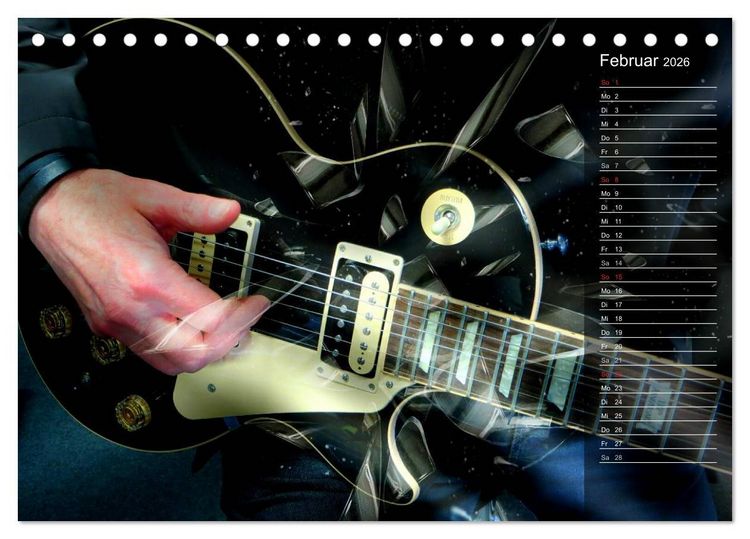 Produktbild: Rockgitarren Power (Tischkalender 2026 DIN A5 quer), CALVENDO Monatskalender