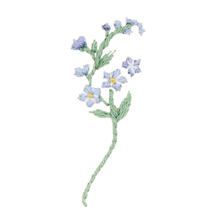 Produktbild: Stick & Stitch Packung, Blumen, bunt, 21 Stk., inkl. wasserl&ouml;slicher, bedruckter Stickvorlage, Stickgarn, Sticknadel und Anleitung