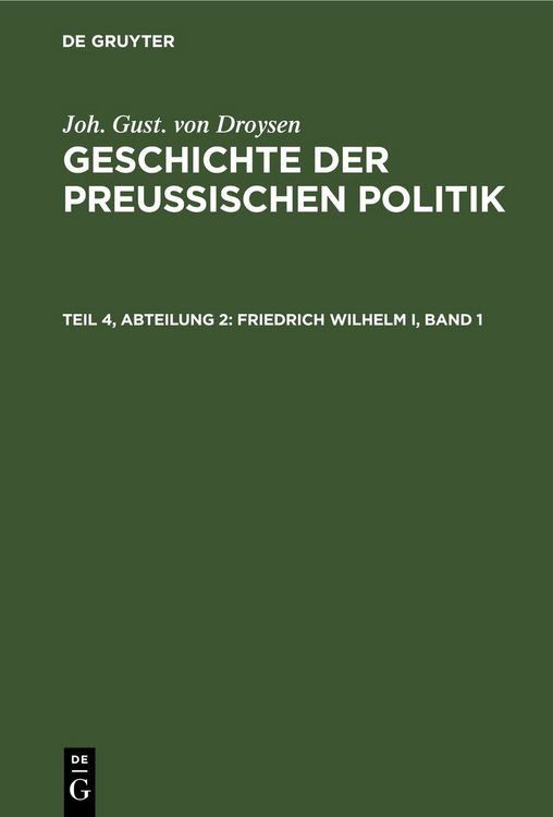 Produktbild: Friedrich Wilhelm I, Band 1