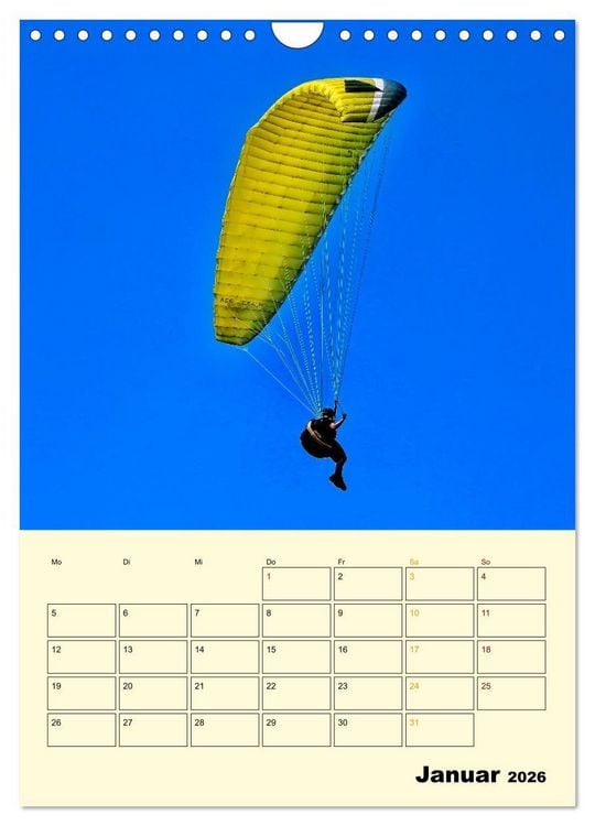 Produktbild: Paragliding - extrem aufregend (Wandkalender 2026 DIN A4 hoch), CALVENDO Monatskalender