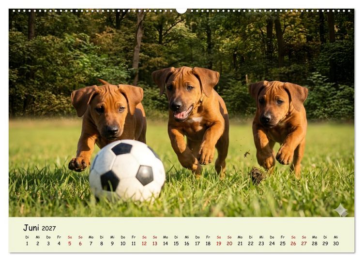 Produktbild: Rhodesian Ridgeback - Welpenzauber (Wandkalender 2027 DIN A2 quer), CALVENDO Monatskalender