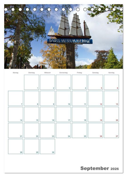 Produktbild: Ostseebad Prerow - Dar&szlig;er Momente - Terminplaner (Tischkalender 2026 DIN A5 hoch), CALVENDO Monatskalender