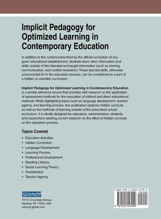 Produktbild: Implicit Pedagogy for Optimized Learning in Contemporary Education