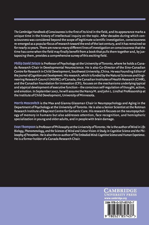 Produktbild: The Cambridge Handbook of Consciousness