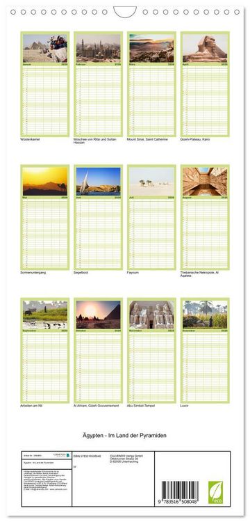 Produktbild: Familienplaner 2026 - &Auml;gypten - Im Land der Pyramiden mit 5 Spalten (Wandkalender, 21 x 45 cm) CALVENDO