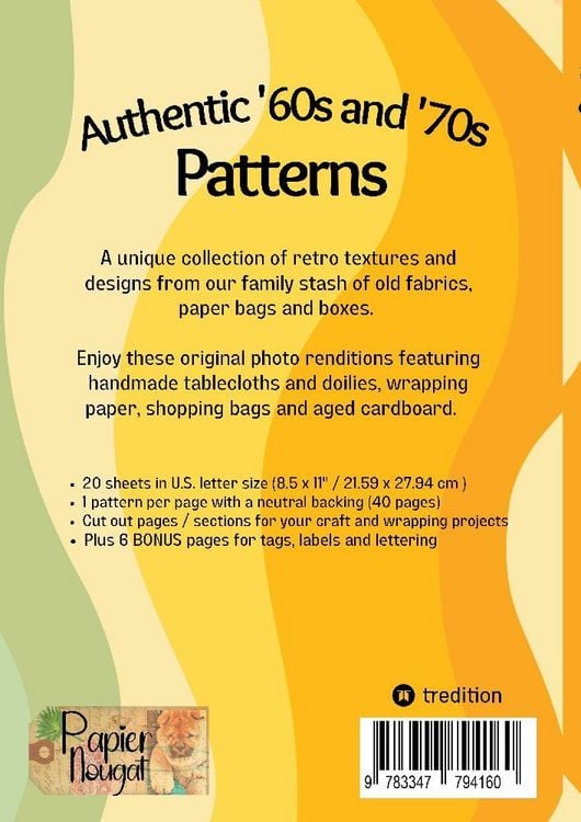 Produktbild: Retro Paper Designs Original 60s and 70s Patterns for Scrapbooking Junk Journals - Vintage Papier Muster und Retro Stoffe 60er 70er Jahre Nostalgie, H
