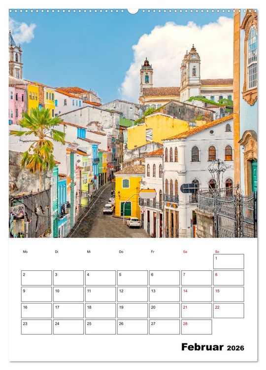 Produktbild: Salvador de Bahia - wundersch&ouml;nes Reiseziel (hochwertiger Premium Wandkalender 2026 DIN A2 hoch), Kunstdruck in Hochglanz