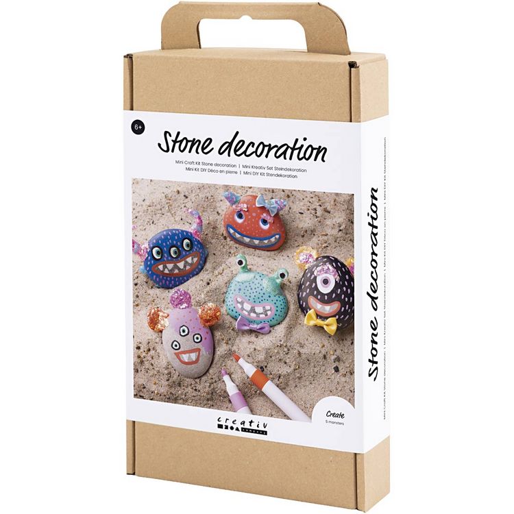 Produktbild: Creativ Company DIY Sets Basisversion Kreativ Set Steindekoration , Sortierte Farben, Monster, Kreativ Box