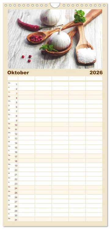 Produktbild: Familienplaner 2026 - Leichte K&uuml;che mit 5 Spalten (Wandkalender, 21 x 45 cm) CALVENDO