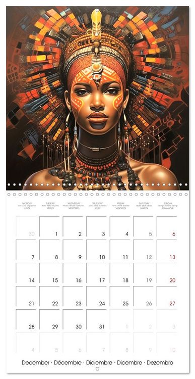Produktbild: L'art de la beaut&eacute; africaine (Calendrier mural carr&eacute; 2026 30x30 cm) Calendrier double avec une page pour vos prises de notes