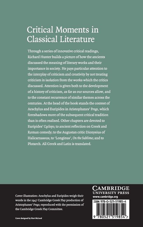 Produktbild: Critical Moments in Classical Literature