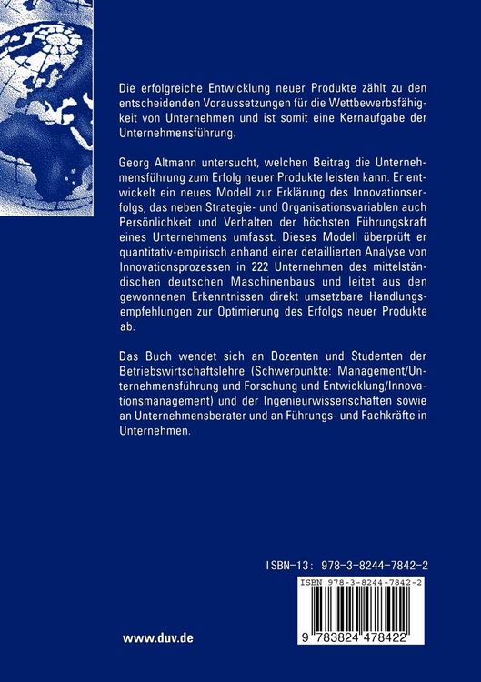 Produktbild: Unternehmensf&uuml;hrung und Innovationserfolg