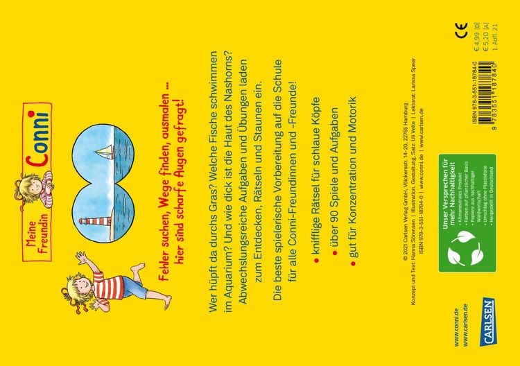 Produktbild: Conni Gelbe Reihe (Besch&auml;ftigungsbuch): Entdeckt! Spiele und Suchbilder