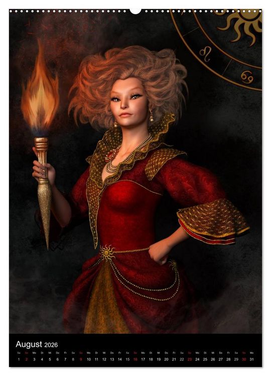 Produktbild: Unter Sternen geboren - Fantasy Tierkreis im Zeichen der Frau (hochwertiger Premium Wandkalender 2026 DIN A2 hoch), Kunstdruck in Hochglanz