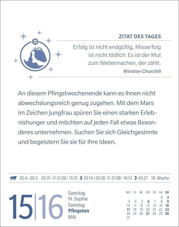 Produktbild: Wassermann Sternzeichenkalender 2027 - Tagesabrei&szlig;kalender - Ihr Horoskop f&uuml;r jeden Tag