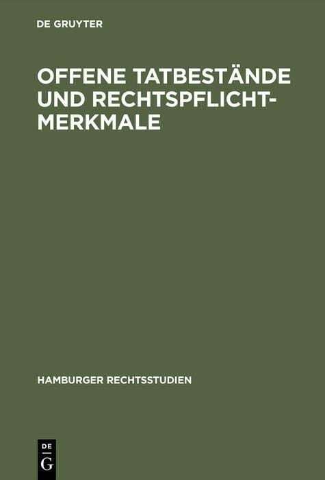 Produktbild: Offene Tatbest&auml;nde und Rechtspflichtmerkmale
