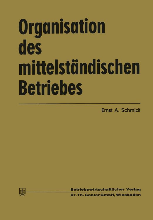 Produktbild: Organisation des mittelst&auml;ndischen Betriebes