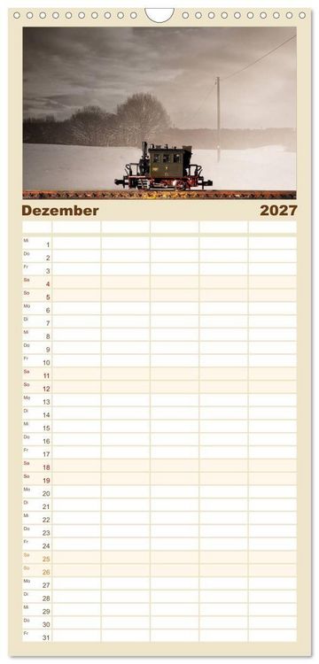 Produktbild: Familienplaner 2027 - Dampflokomotiven in Spur N mit 5 Spalten (Wandkalender, 21 x 45 cm) CALVENDO