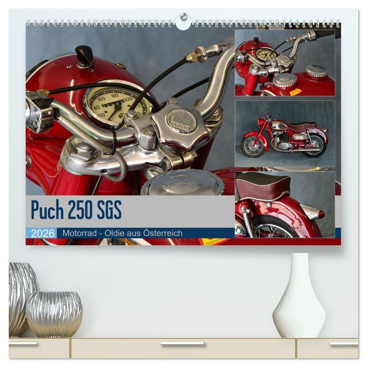 Produktbild: Puch 250 SGS Motorrad - Oldie aus &Ouml;sterreich (hochwertiger Premium Wandkalender 2026 DIN A2 quer), Kunstdruck in Hochglanz