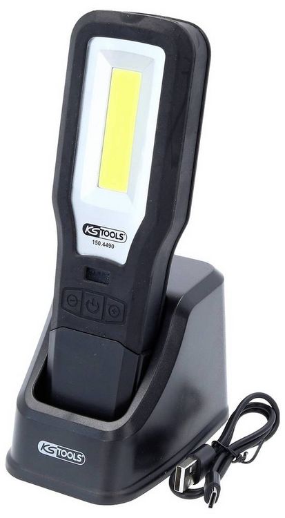 Produktbild: KS Tools 150.4490 Mobile Werkstatt-Handlampe, knickbar, 550 Lumen 2021 Energieeffizienzklasse n.rel