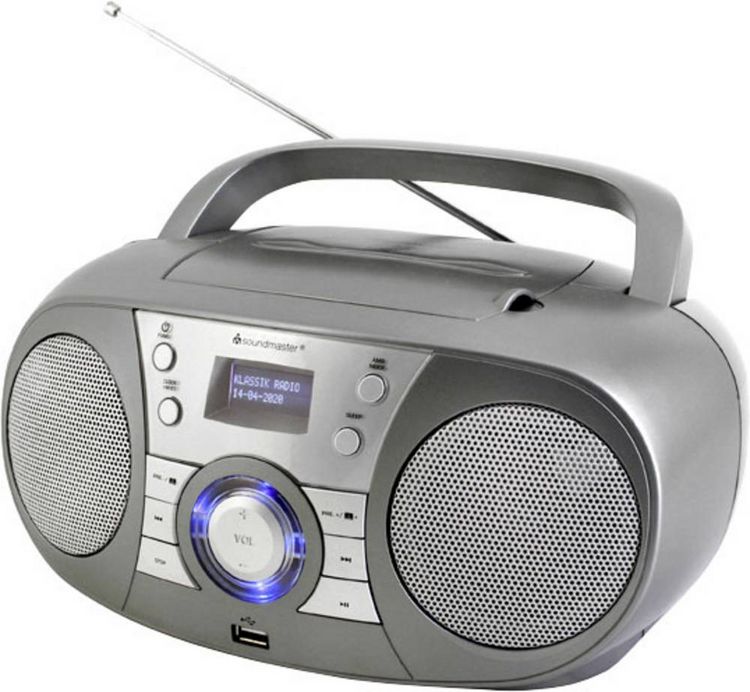 Produktbild: Soundmaster SCD1800TI CD-Radio DAB+, UKW AUX, Bluetooth&reg;, CD, USB Grau