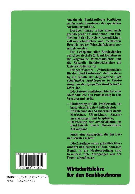 Produktbild: Wirtschaftslehre f&uuml;r den Bankkaufmann